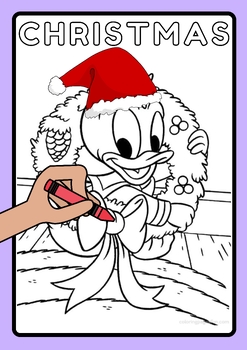 Preview of Printable Christmas Wreath Coloring Pages (x20 page)