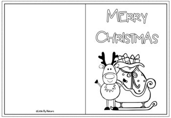 Printable Christmas And Holidays Colouring Greeting Cards By Little By 