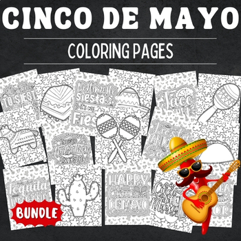 Preview of Printable Cinco De Mayo coloring pages Sheets - Fun May Games & Activities