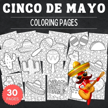 Preview of Printable Cinco de Mayo Coloring Pages Sheets - Fun Cinco de Mayo Activities