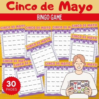 Preview of Printable Cinco de mayo BINGO Game Fun Activity Pages - Fun games & activities