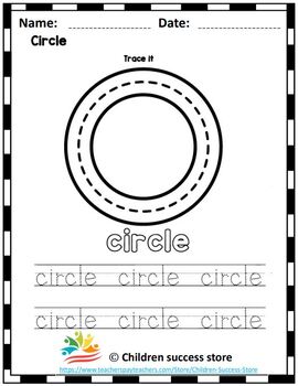 Printable Circle Tracing Shape Worksheets for Preschool | TPT