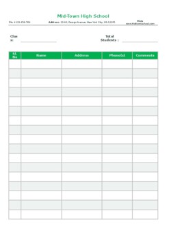 Class List Template Excel from ecdn.teacherspayteachers.com