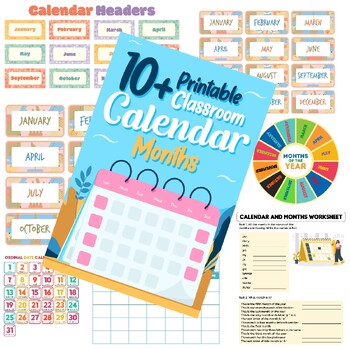 Preview of Printable Classroom Calendar Months