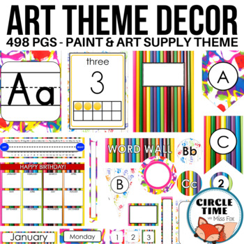 Preview of Printable Classroom Decor: Paint / Art Theme, Elementary Room Decoration, Labels