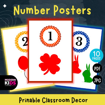 Preview of Printable Classroom Number Posters