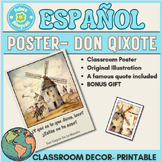 Printable Classroom Poster- "Don Quixote" + quote from the