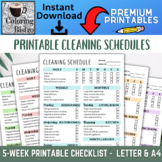 Printable Cleaning Schedule, Cleaning Checklist, Cleaning 