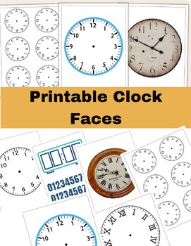 Preview of Printable Clock Faces different themed clock faces  (PDF Printables)