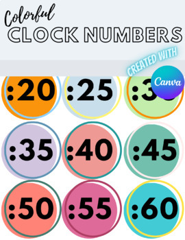 Preview of Printable Clock Labels - Colorful Style theme