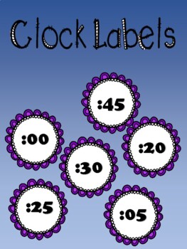 Preview of Printable Clock Labels Freebie