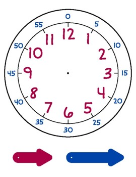 Preview of Printable Clock with Color-Coded Hands