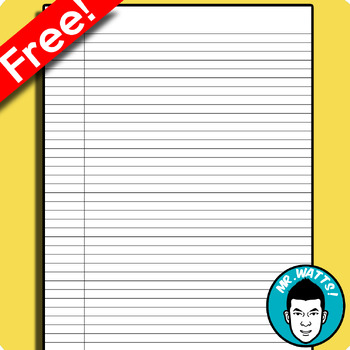 Printable College Rule Paper By Mrwatts Teachers Pay Teachers