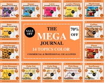 Preview of Printable Color Journal Collection 8.5''x8.5'' - 6''x9'' - 8.5″ x 11″ 120 pages