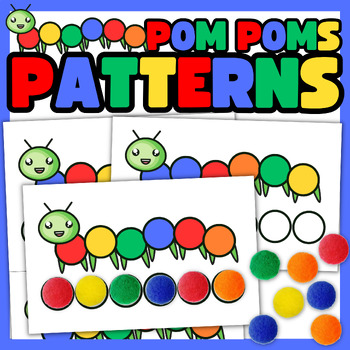 Preview of Printable Color Pattern Activity | Caterpillar Color Pattern | Pom Pom Pattern