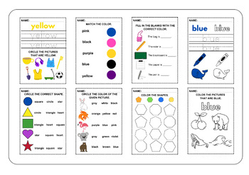 Preview of Printable Color Worksheets for Kids