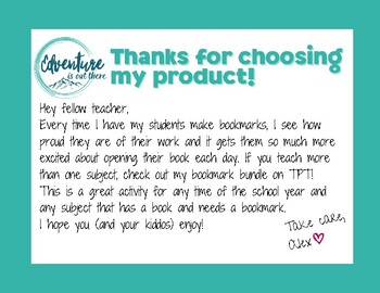 Printable &amp; Colorable Math Bookmarks by Edventure Is Out There | TPT
