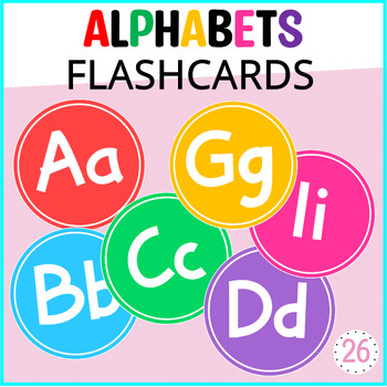 Printable Colorful Alphabets Flash cards, Round Word Wall Alphabet Letters