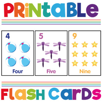 printable colorful number 1 10 illustration flash cards