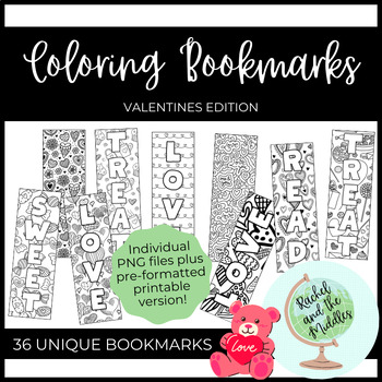 Valentine's Day Coloring Bookmarks by Tracee Orman