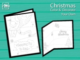 Printable Coloring Hands-On Christmas Greeting Card For Kids