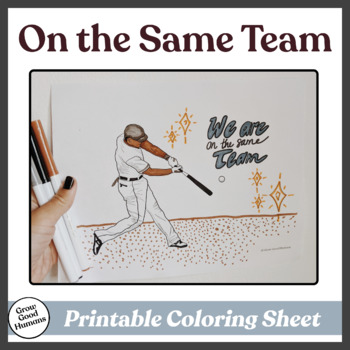 printable coloring page baseball by grow good humans tpt