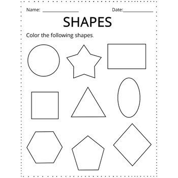 Printable Coloring Page, Shapes Coloring Page, Back to School Coloring Page