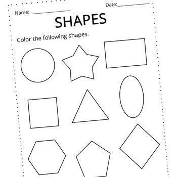 Printable Coloring Page, Shapes Coloring Page, Back to School Coloring Page