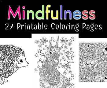 Preview of Printable Coloring Pages For Kids & Teens - Mindfulness Calming Mandalas