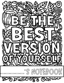 Printable Coloring Sheet Notebook Covers by Pretty Fun Learning | TPT