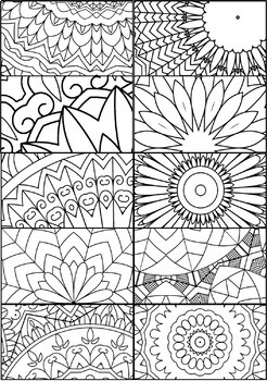 Printable Coloring Stickers -Mandala Inspired Fun Designs to Print and ...