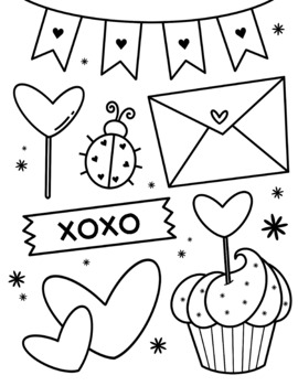 Preview of Printable Colouring Page for Valentine's Day / Día del amor