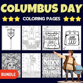 Preview of Printable Columbus Day - Indigenous Peoples Day Coloring Pages Sheets BUNDLE