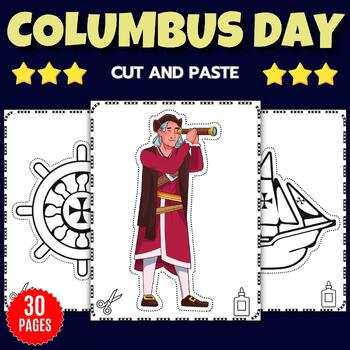 Preview of Printable Columbus Day - Indigenous Peoples Day Cut And Paste Coloring Pages