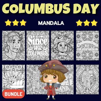Preview of Printable Columbus Day - Indigenous Peoples Day Mandala Coloring Pages