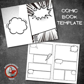 Preview of Printable Comic Book, Graphic Novel Blank Template, Blank Comic Strip