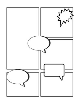 Printable Comic Template Pages for Storyboards, or Comic Strips