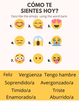 Printable Cómo te sientes hoy? worksheet by La Llama Loca | TpT