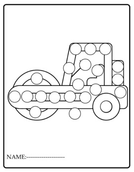 Printable Construction Vehicles Dot Marker - Fun Worksheets by Teacher ...