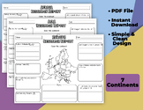 Printable Continent Research Worksheet For Kids | 7 Contin