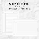 Printable | Cornell Note A4 size Portrait and Landscape layout