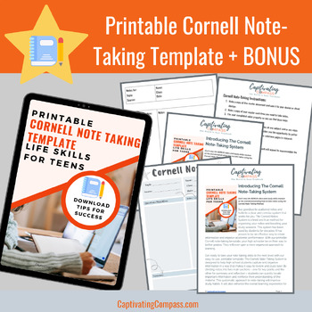 Preview of Printable Cornell Note-Taking Template Pack