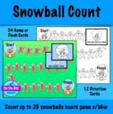 Printable Count to 20 Snowball Themed Board Game for PDF