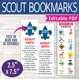 Printable Cub Scout Oath and Law Bookmark, Editable BSA Tr