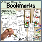 Printable Cultural Diversity Bookmarks & Coloring Page/Rea