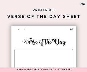 Preview of Printable Cursive Verse of the Day Sheet | Bible Study, Devotional