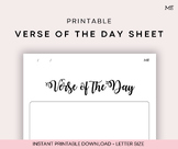 Printable Cursive Verse of the Day Sheet | Bible Study, De