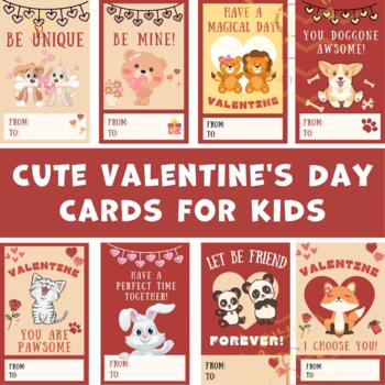 Preview of Valentines Day gift tags writing crafts Cat Dog Bear Greeting cards activities