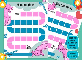 Preview of Printable Cute Axolotl Reward Chart for Kids, a Way of Guiding Children Towards