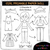 Printable Cute Paper Doll Doodle